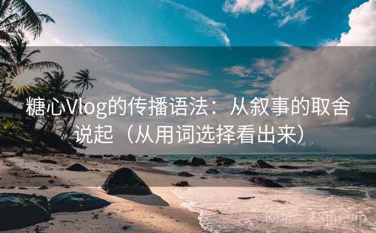 糖心Vlog的传播语法：从叙事的取舍说起（从用词选择看出来）